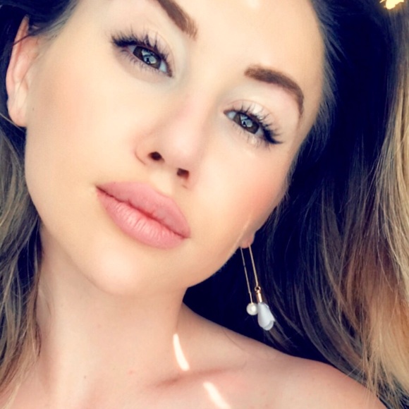 18K Gold & Pink Pearl Cloth Threader Earrings NEW - Picture 2 of 2